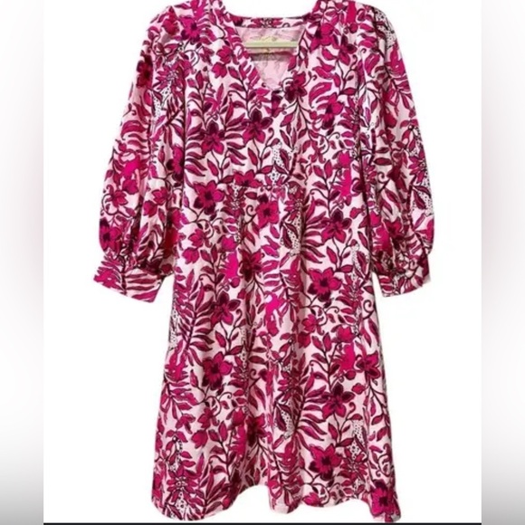 Lilly Pulitzer Vibrant Pink White Mini Cass Dress Lil Escape Print HTF XL NWOT - Picture 3 of 8